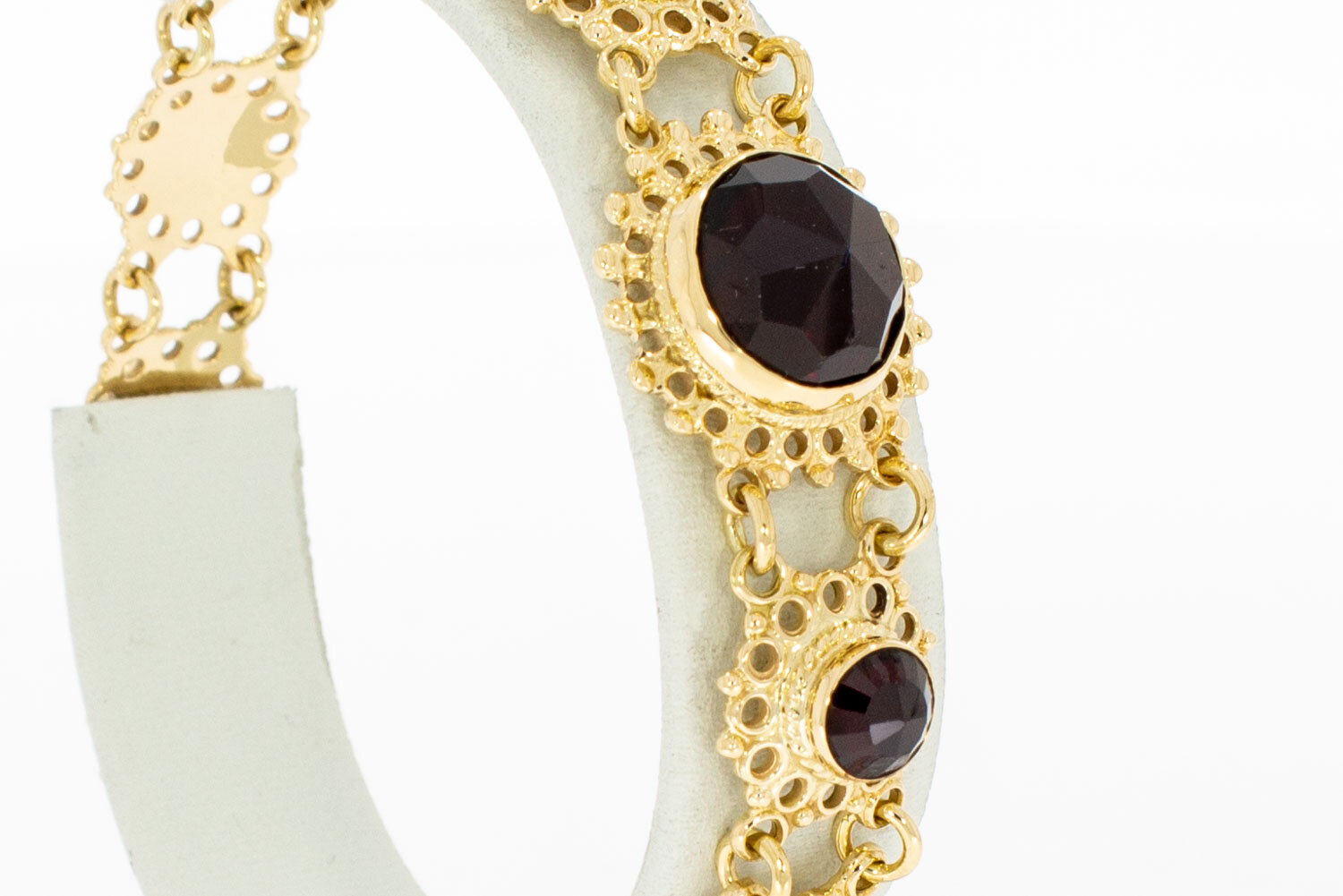 14 karaat Vintage Granaat armband - 19 cm