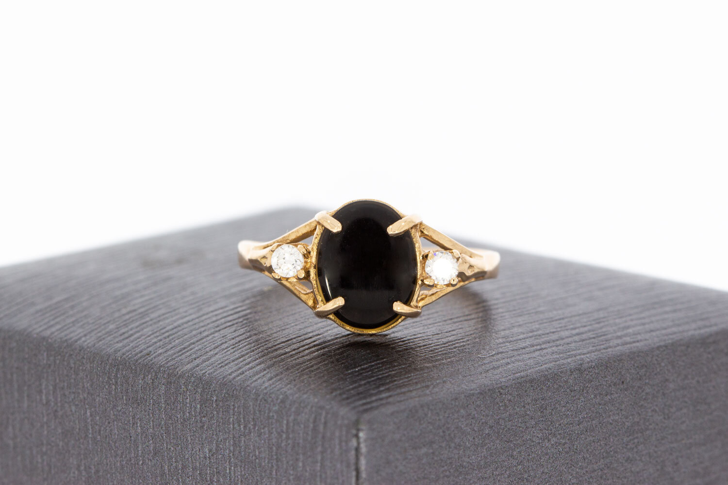 Saffier ring 14 Karaat goud - 16,9 mm