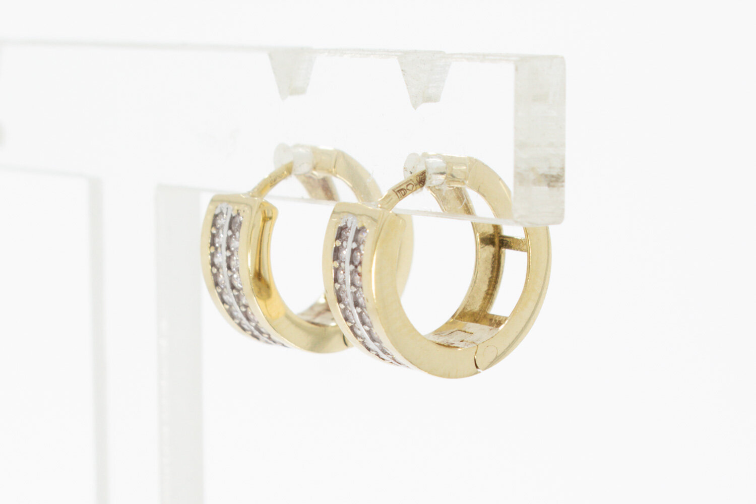 14 Karaat gouden Zirkonia Creolen - 1,3 cm