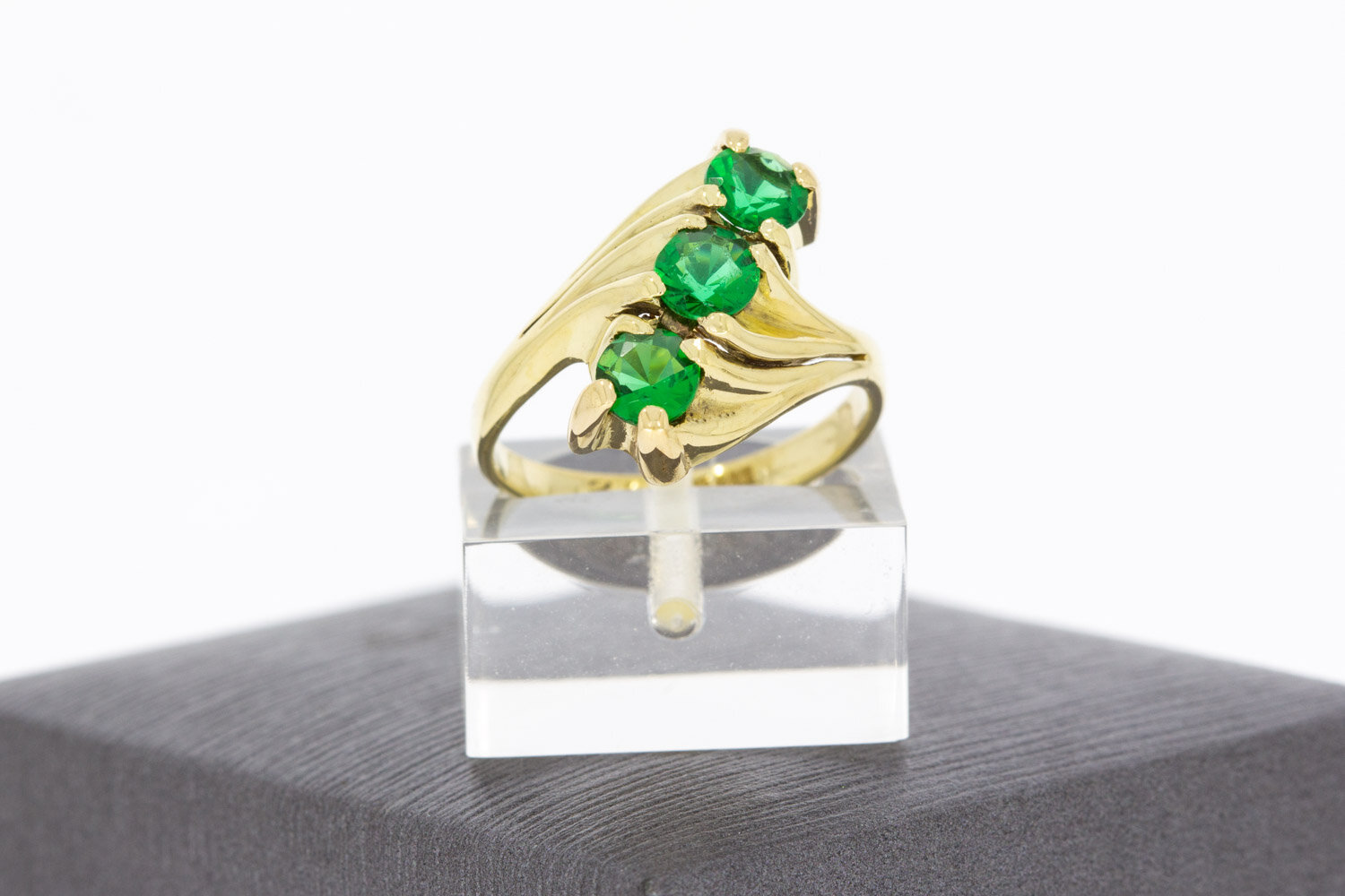 14 Karaat Vintage smaragd ring - 16,7 mm