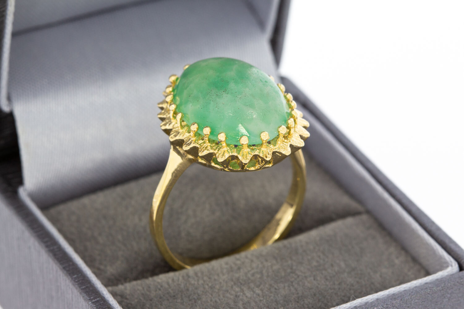 14 Karaat Vintage Aventurijn ring - 19,2 mm