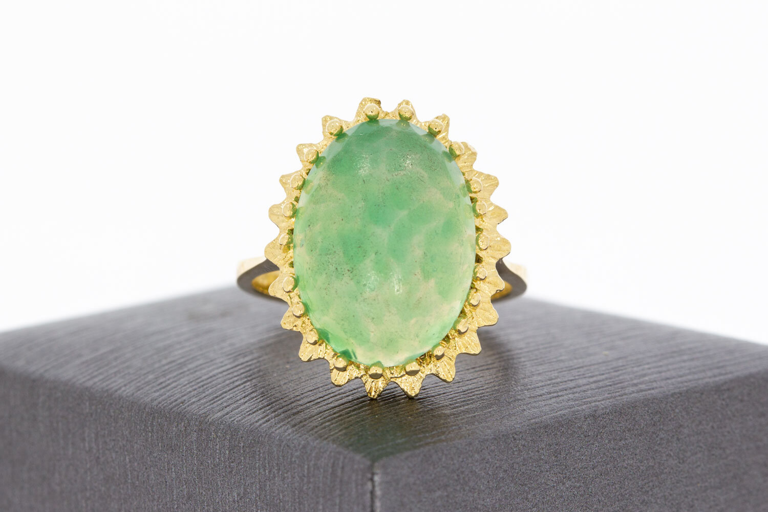 14 Karaat Vintage Aventurijn ring - 19,2 mm