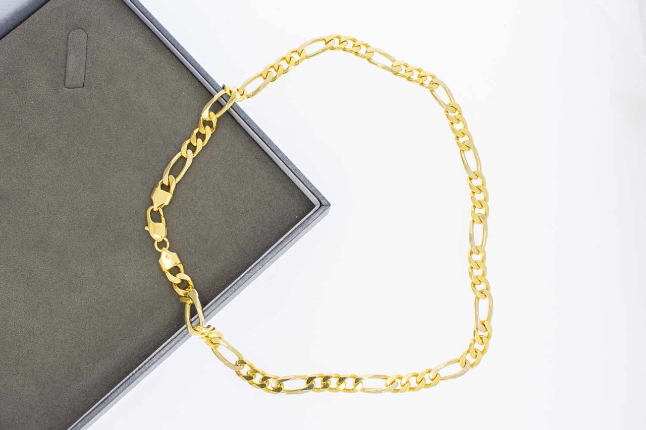 18 Karaat gouden Figaro mannen ketting - 47,6 cm