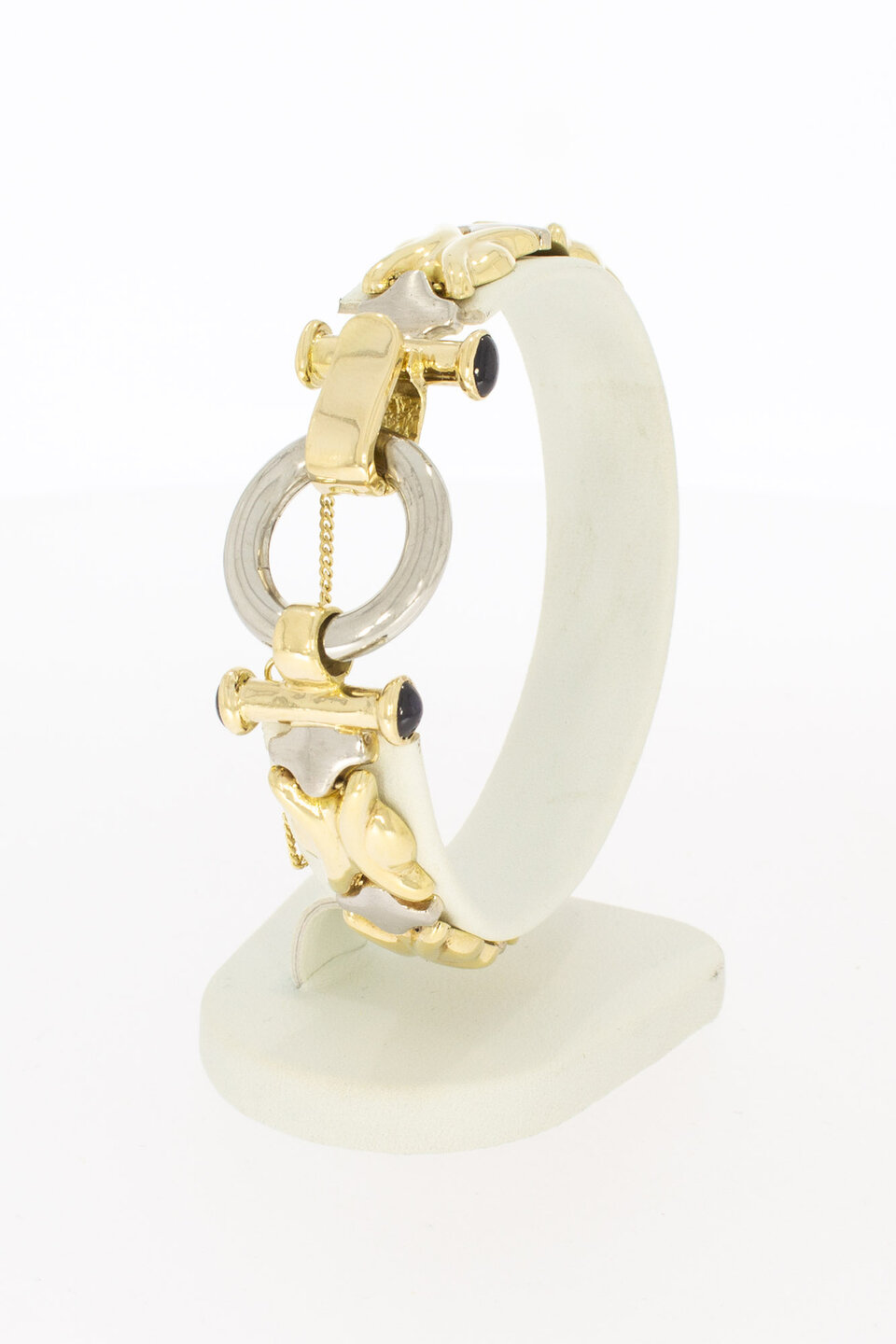 Bicolor dames armband 14 karaat -  19,5 cm