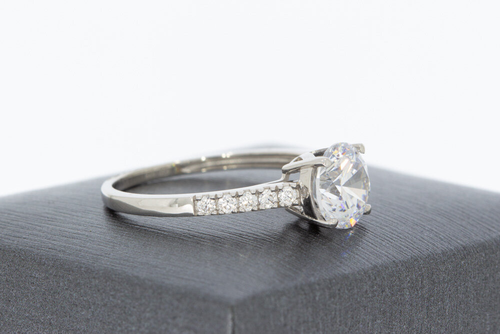 9 karaat witte dames ring - 19,2 mm