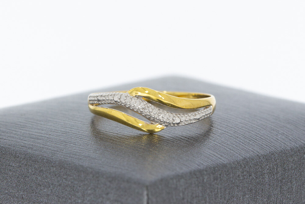 9 karaat bicolor damesring - 16,3 mm