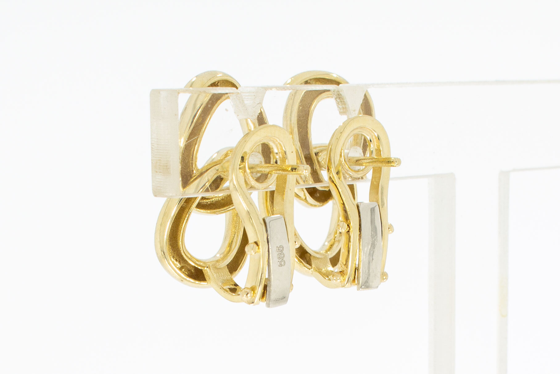 14 karaat designer oorclips  dames - 2 cm