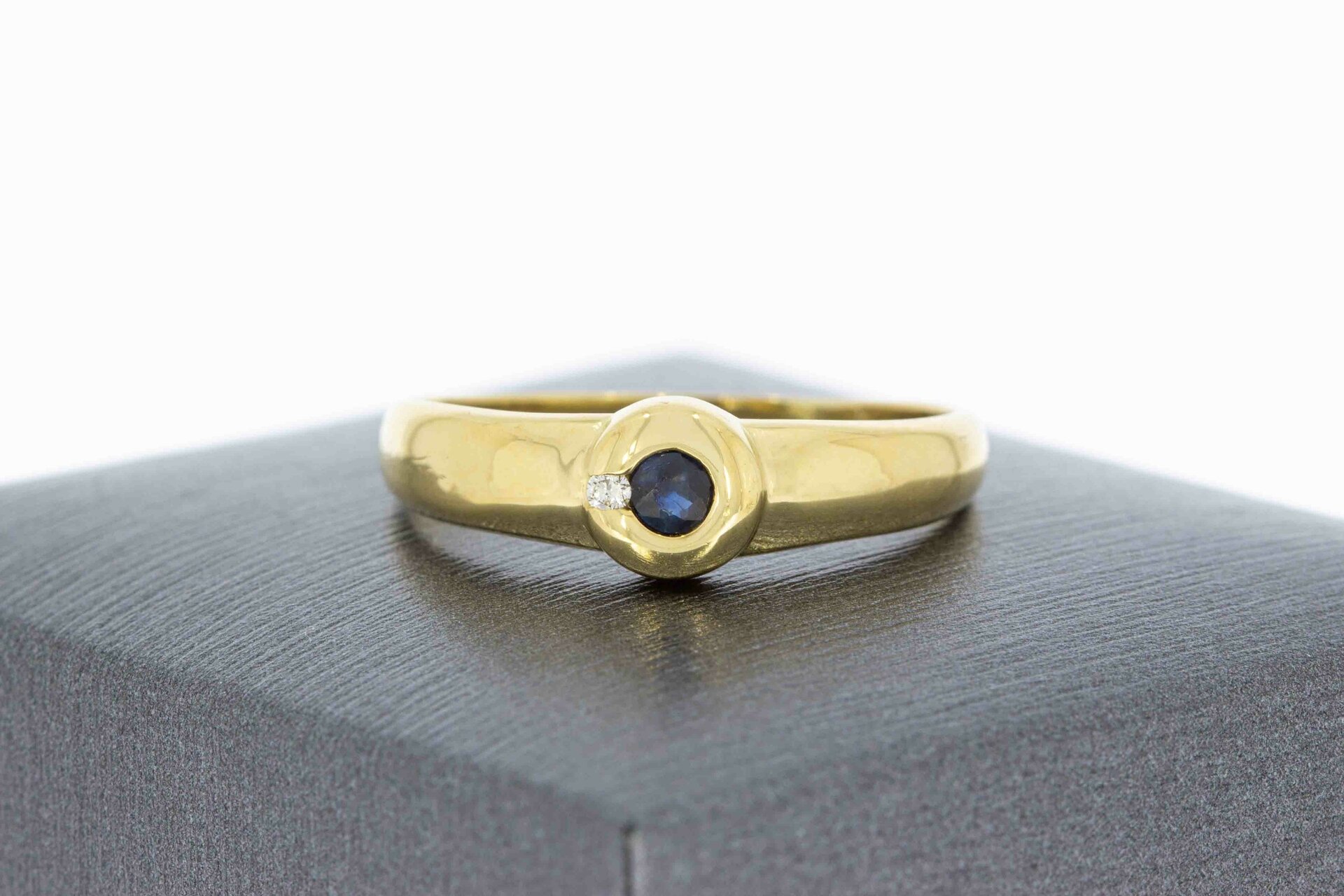 Edelsteen goud ring dames 18 karaat - 19,4 mm