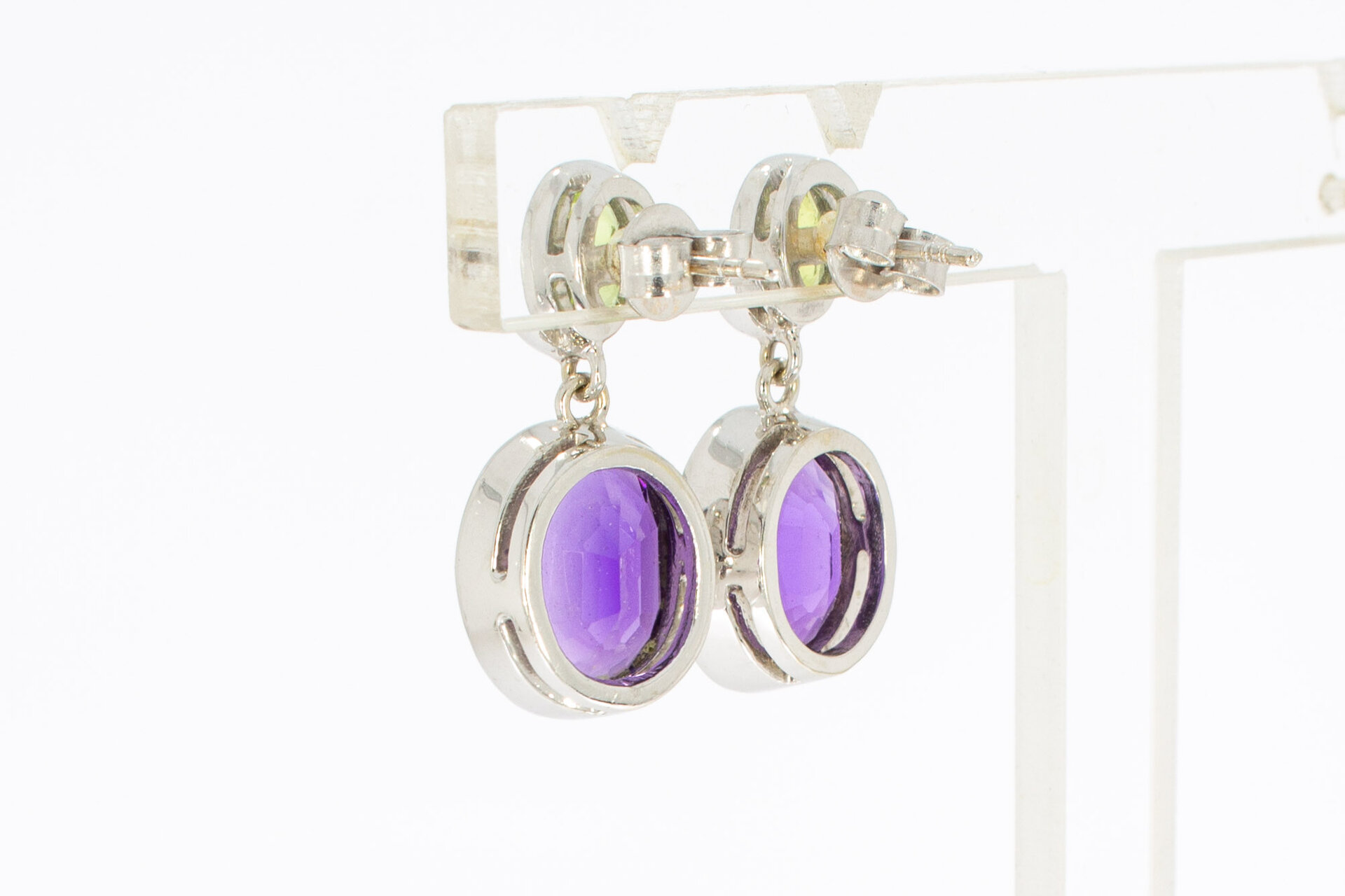 Edelsteen oorbellen 18 karaat  - 2,5 cm