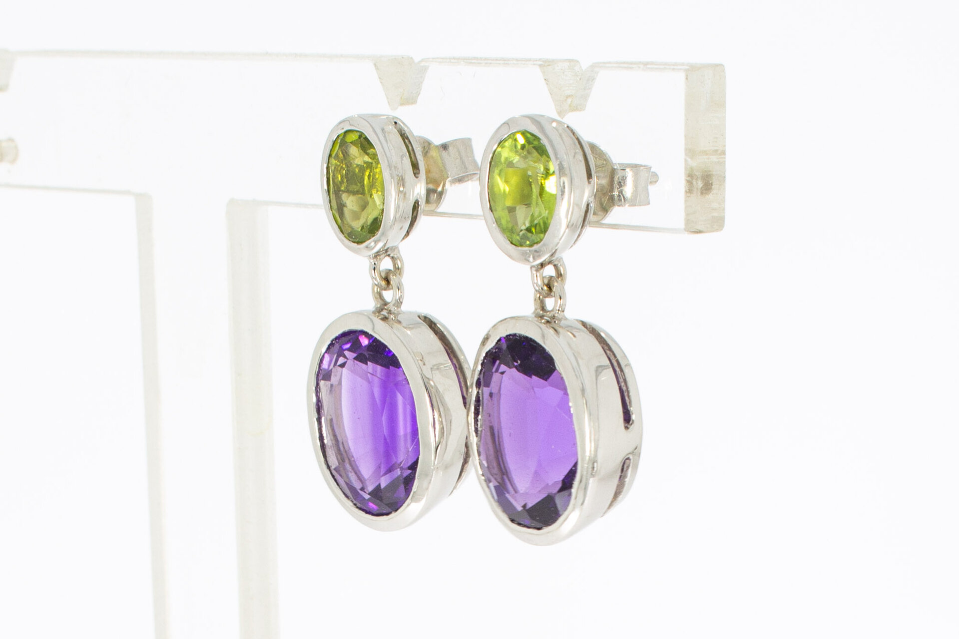 Edelsteen oorbellen 18 karaat  - 2,5 cm