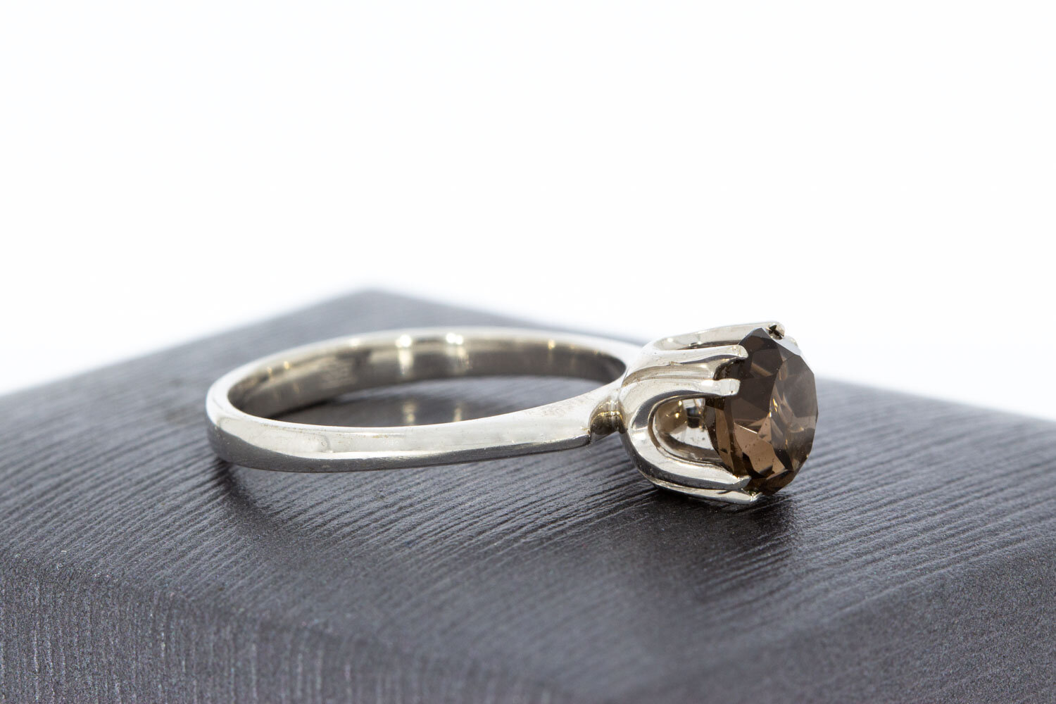 18 Karaat Rookkwarts dames ring - 17,2 mm