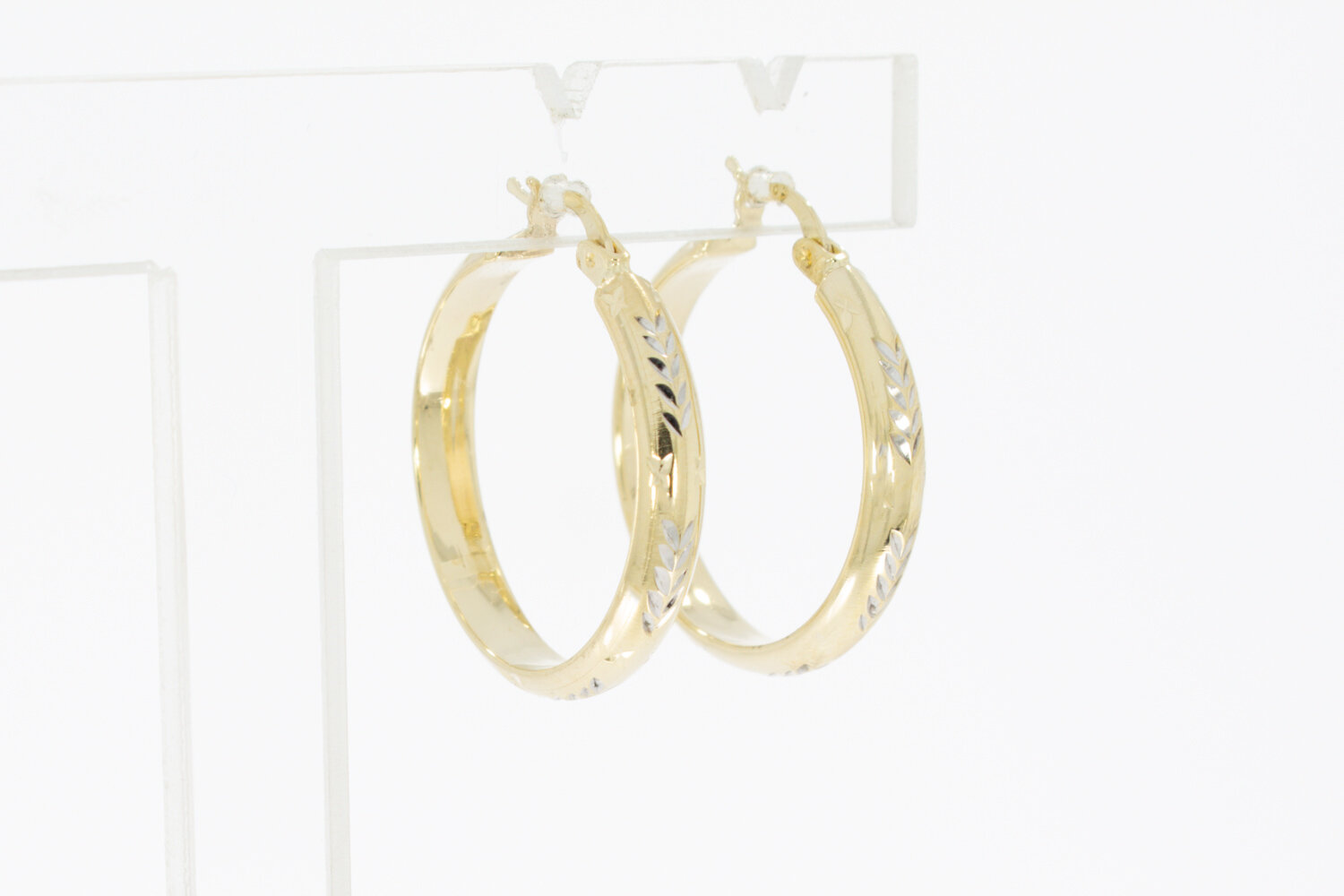 Gefigureerde 14 Karaat Creolen - 2,5 cm