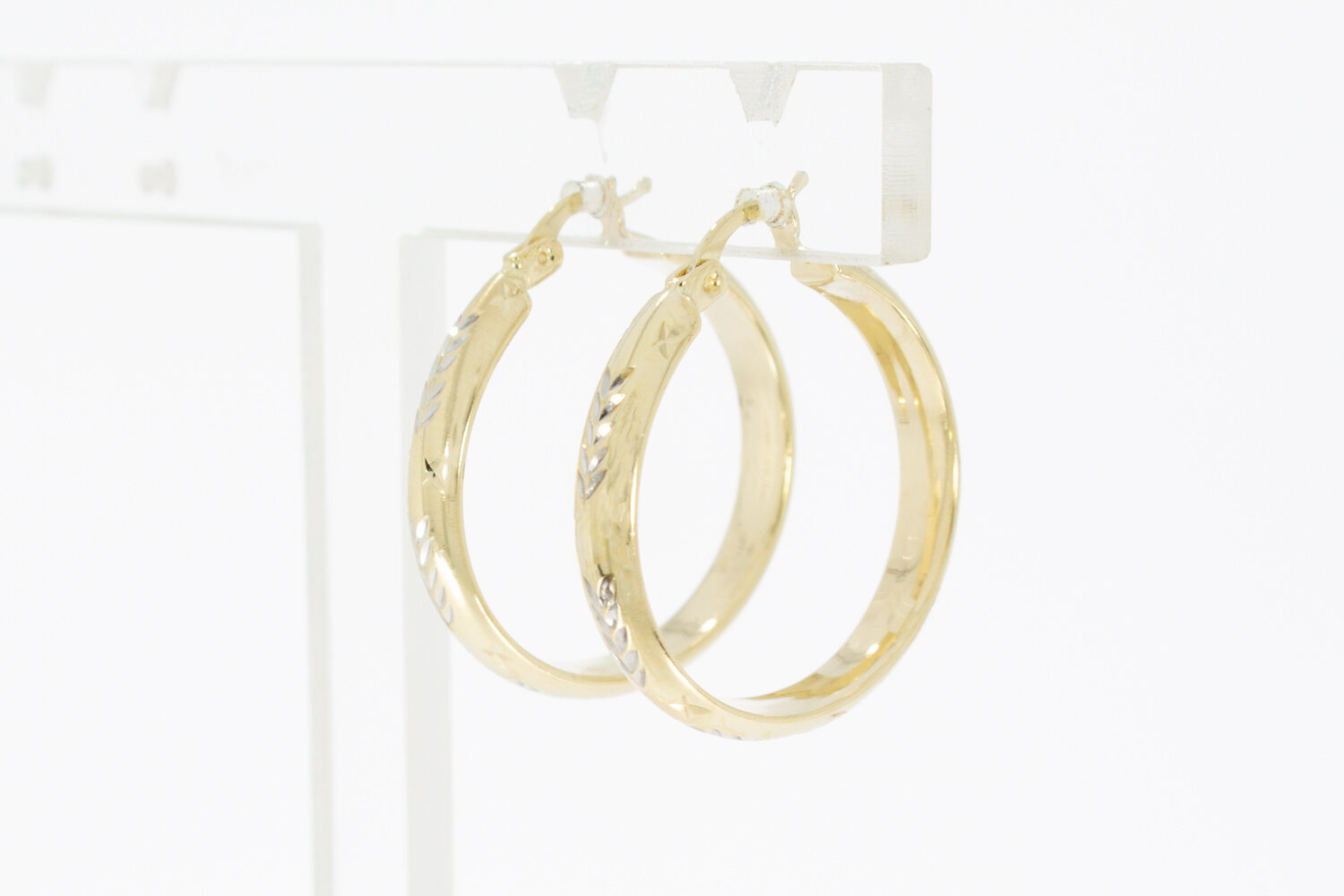 Gefigureerde 14 Karaat Creolen - 2,5 cm