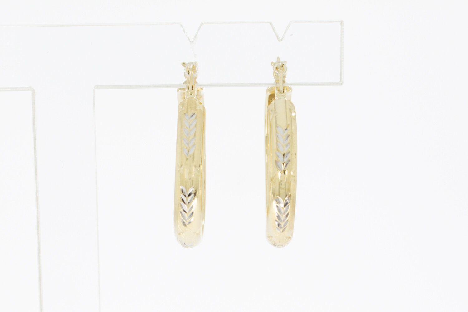 Gefigureerde 14 Karaat Creolen - 2,5 cm