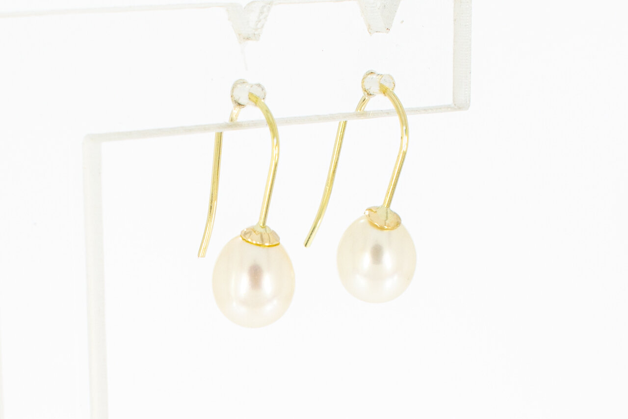 14 Karaat Parel oorhangers dames - 1,9