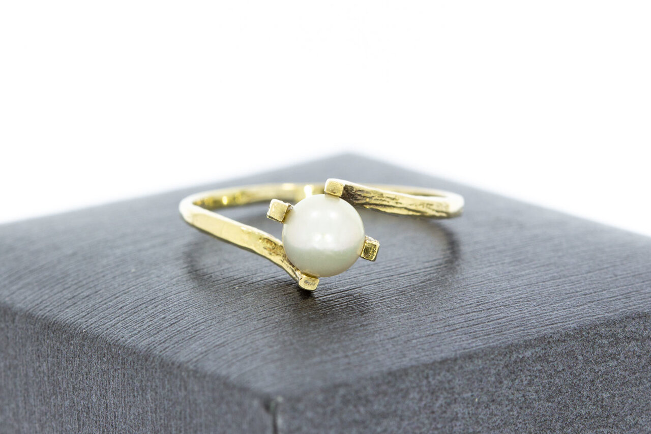 14 Karaat geelgouden Parel ring dames- 18,3 mm