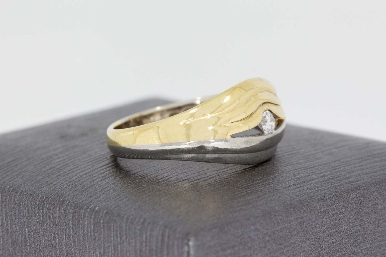 14 Karaat gouden diamant damesring - 18,4 mm