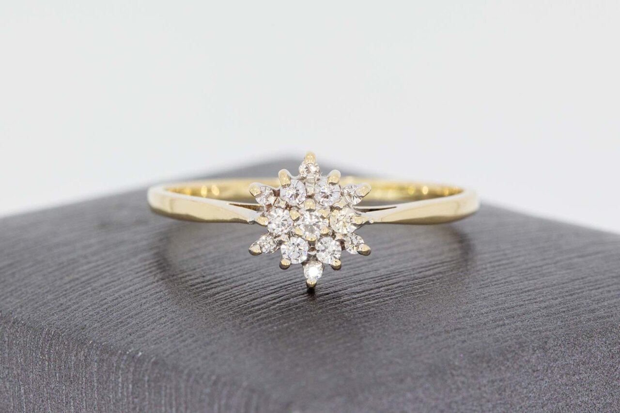 14 karaat goudenring met saffier - 20,3 mm