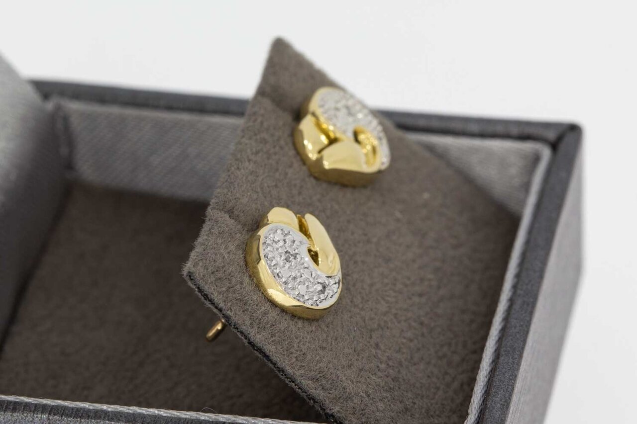 Diamant Oorstekers 14 karaat goud