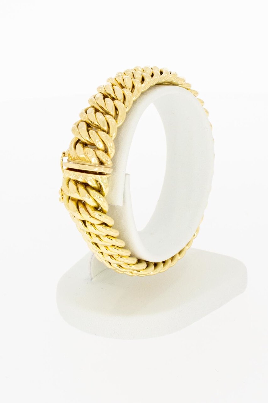 Gevlochten 18 Karaat dames armband - 16,9 cm