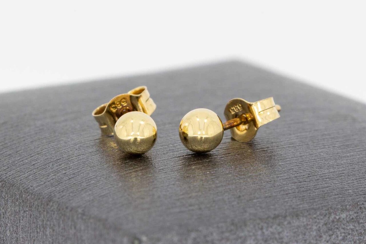 14 karaat gouden oorbelletjes - 0,4 cm