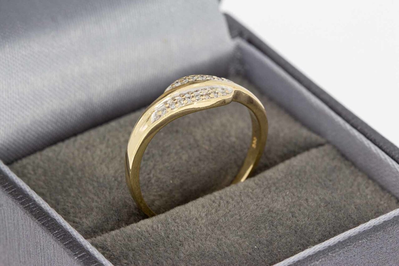 14 karaat goud Diamant ring - 17,7 mm