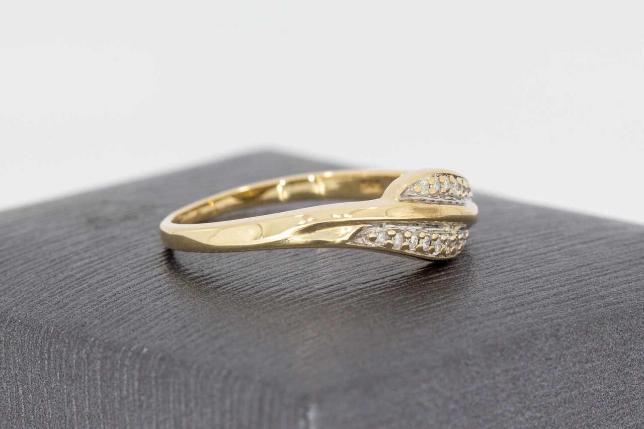 14 karaat goud Diamant ring - 17,7 mm
