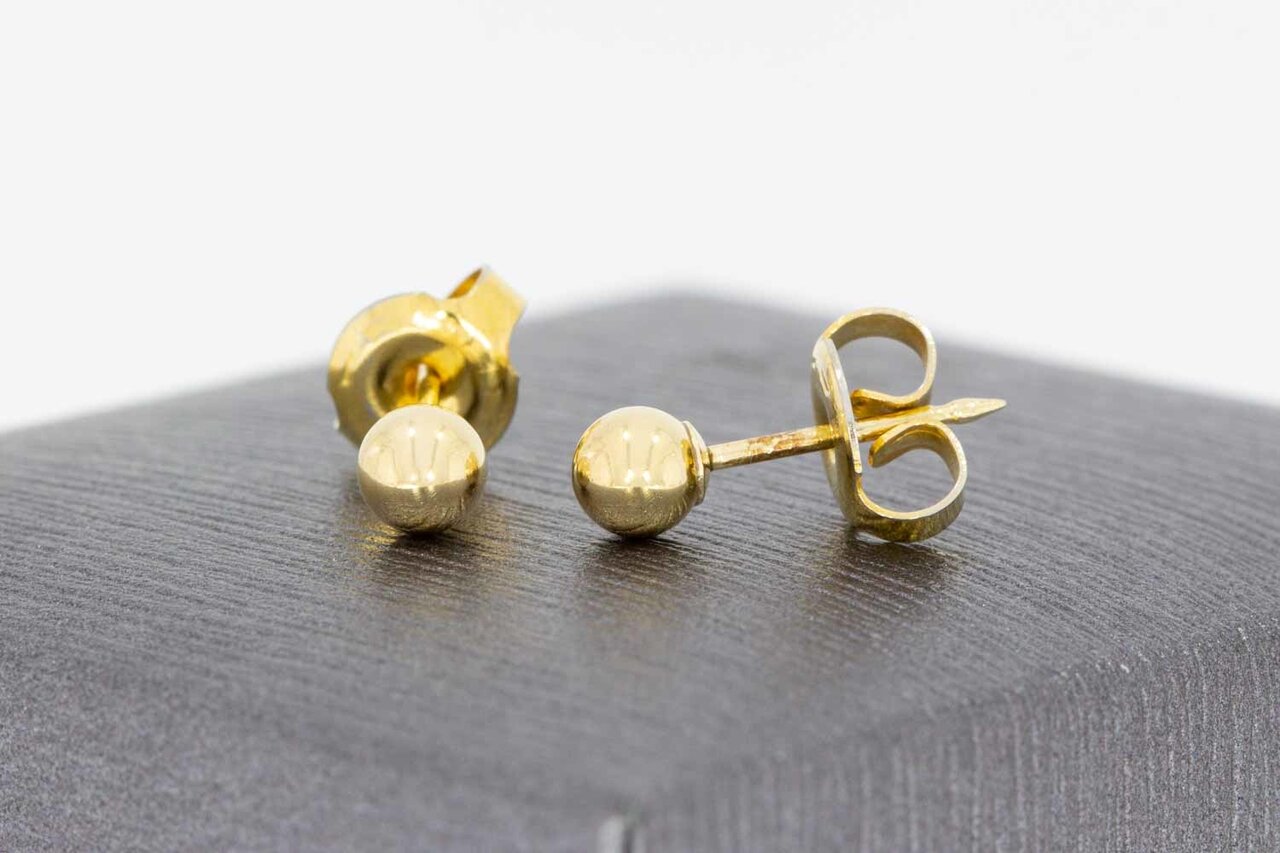 14 Karaat gouden bol oorknopjes - 0,4 cm