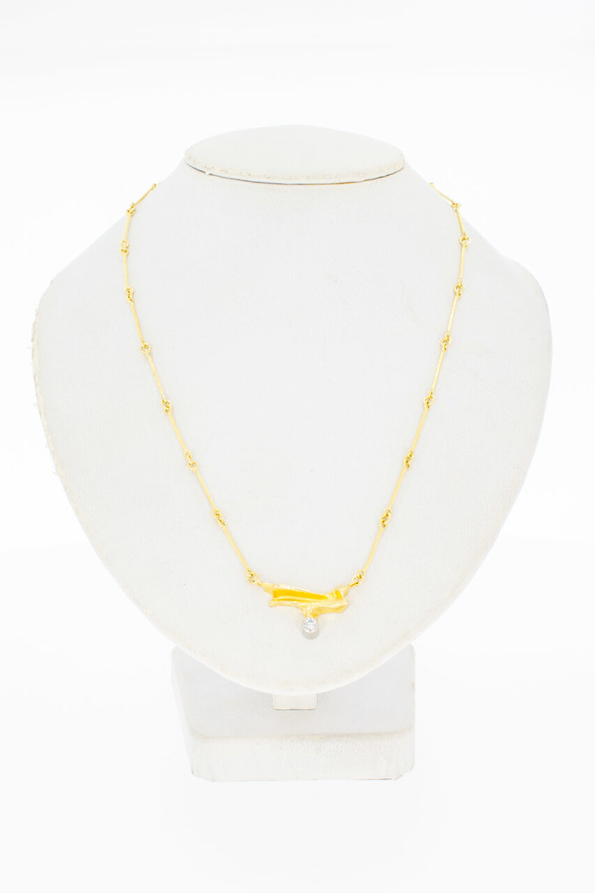18 Karaat goud dames diamant Collier - 44 cm