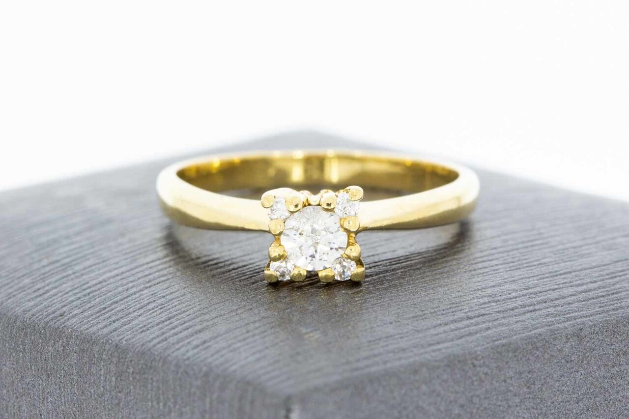 18 Karaat goud Solitairring - 16,8 mm