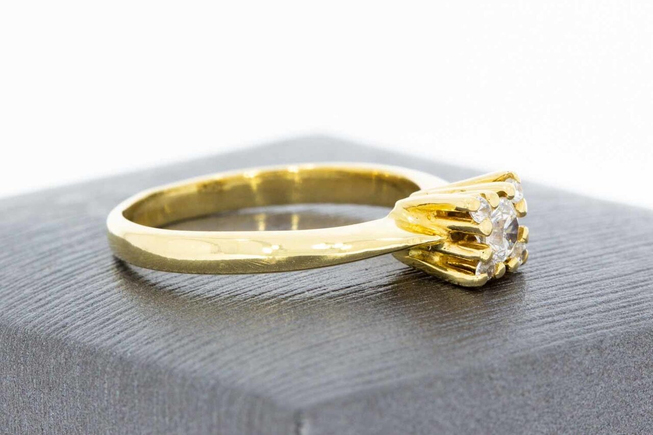 18 Karaat goud Solitairring - 16,8 mm