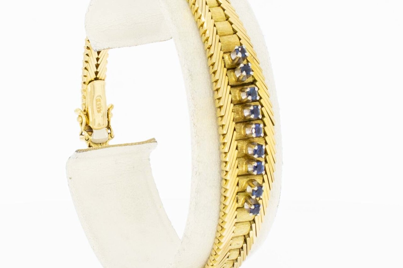 14 Karaat gouden dames armband - 19 cm