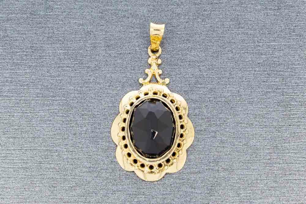 Vintage 14 Karaat gouden Granaat hanger