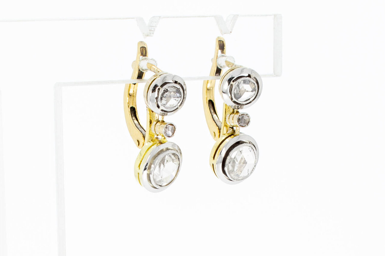 14 Karaat gouden diamant Oorhangers dames