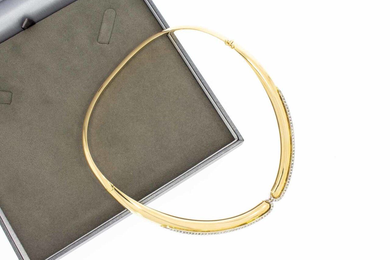 18 Karaat gouden Kraag diamant collier - 44 cm