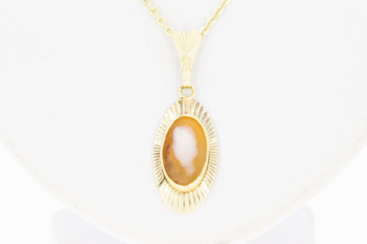 14 Karaat goud vintage Camee hanger