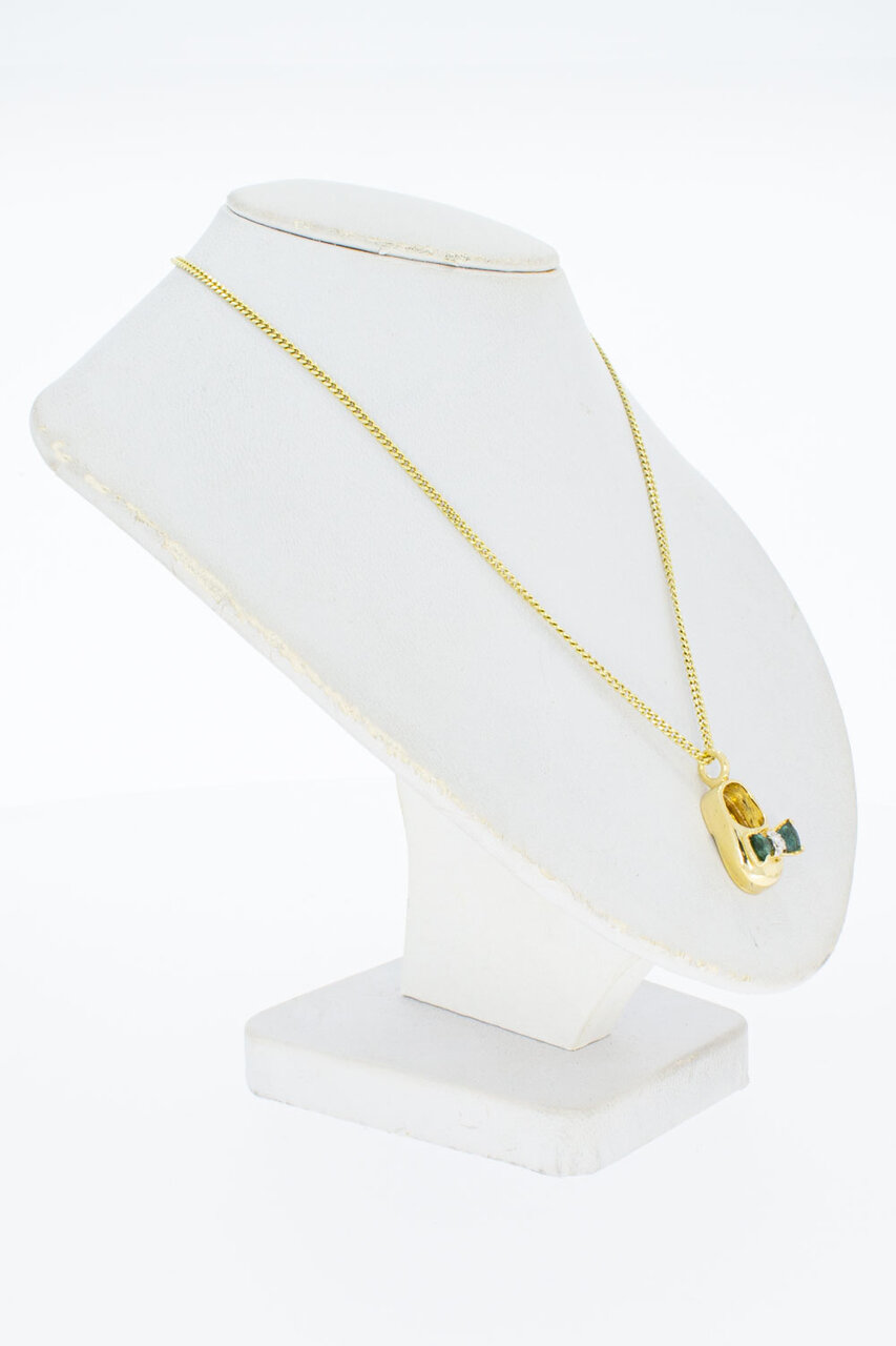 14 Karaat gouden edelsteen hanger dames