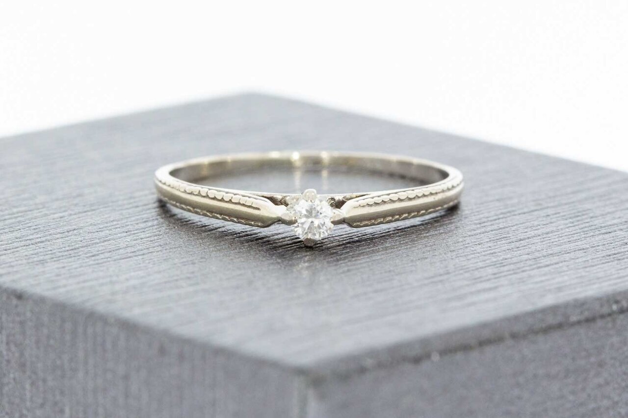 18 Karaat gouden dames diamantring - 16 mm