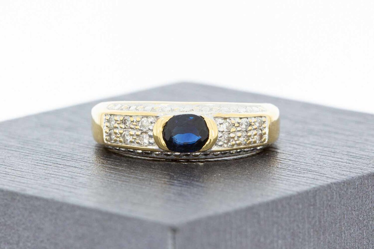 18 Karaat edelstenen damesring - 16,4 mm