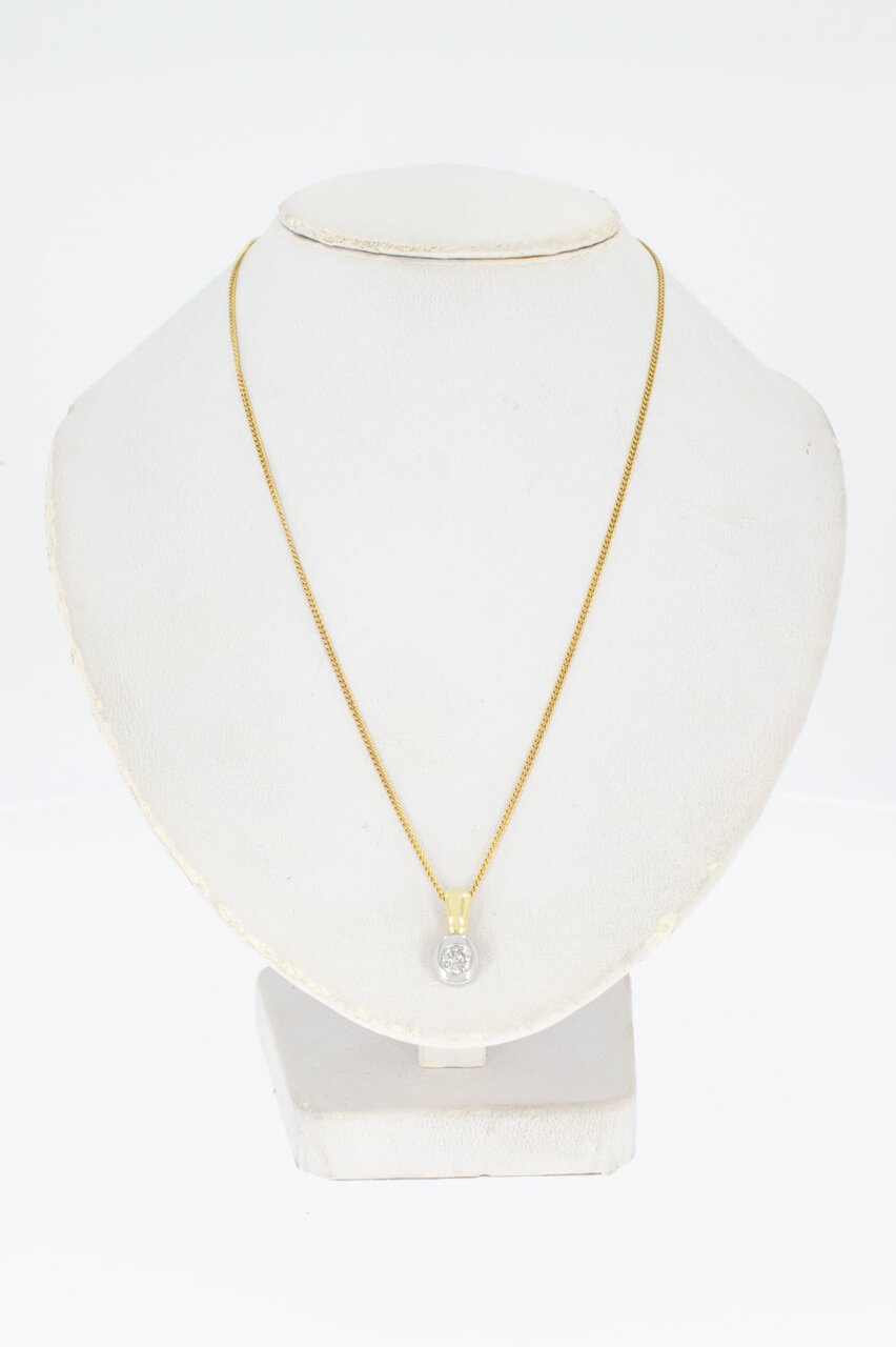 14 Karaat gouden dameshanger met Diamant