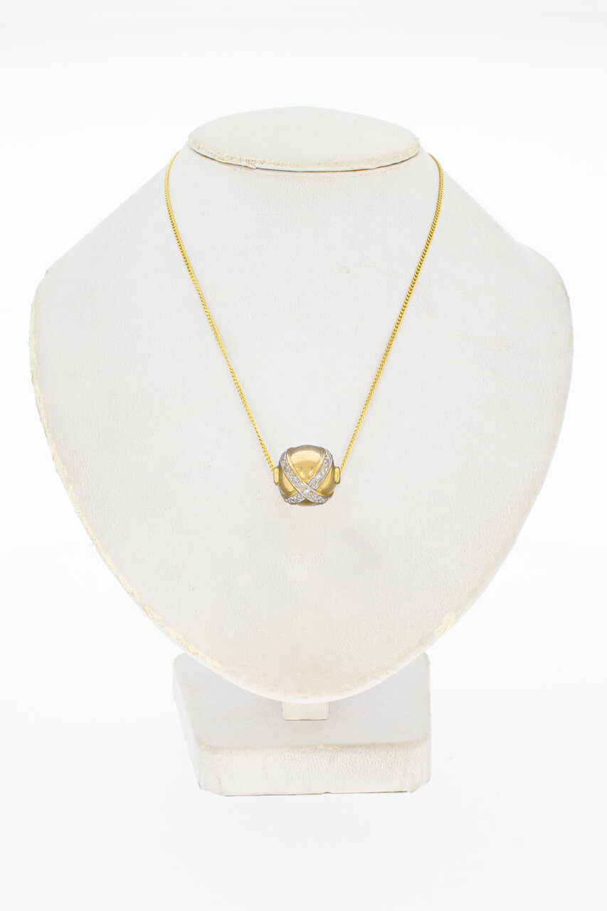 Diamant ketting hanger 18 Karaat - 1,5 cm