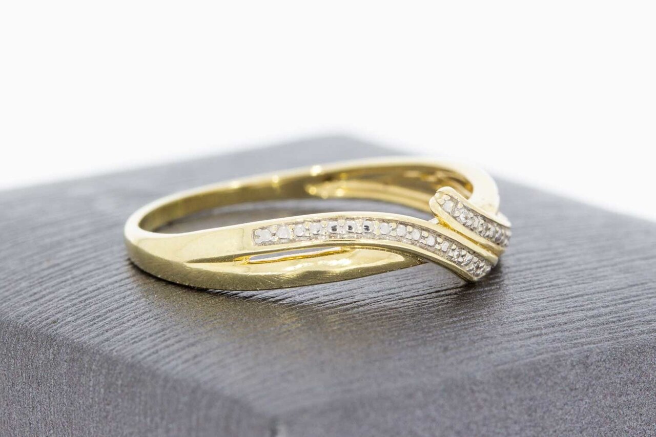 14 Karaat gouden bicolor ring - 19 mm