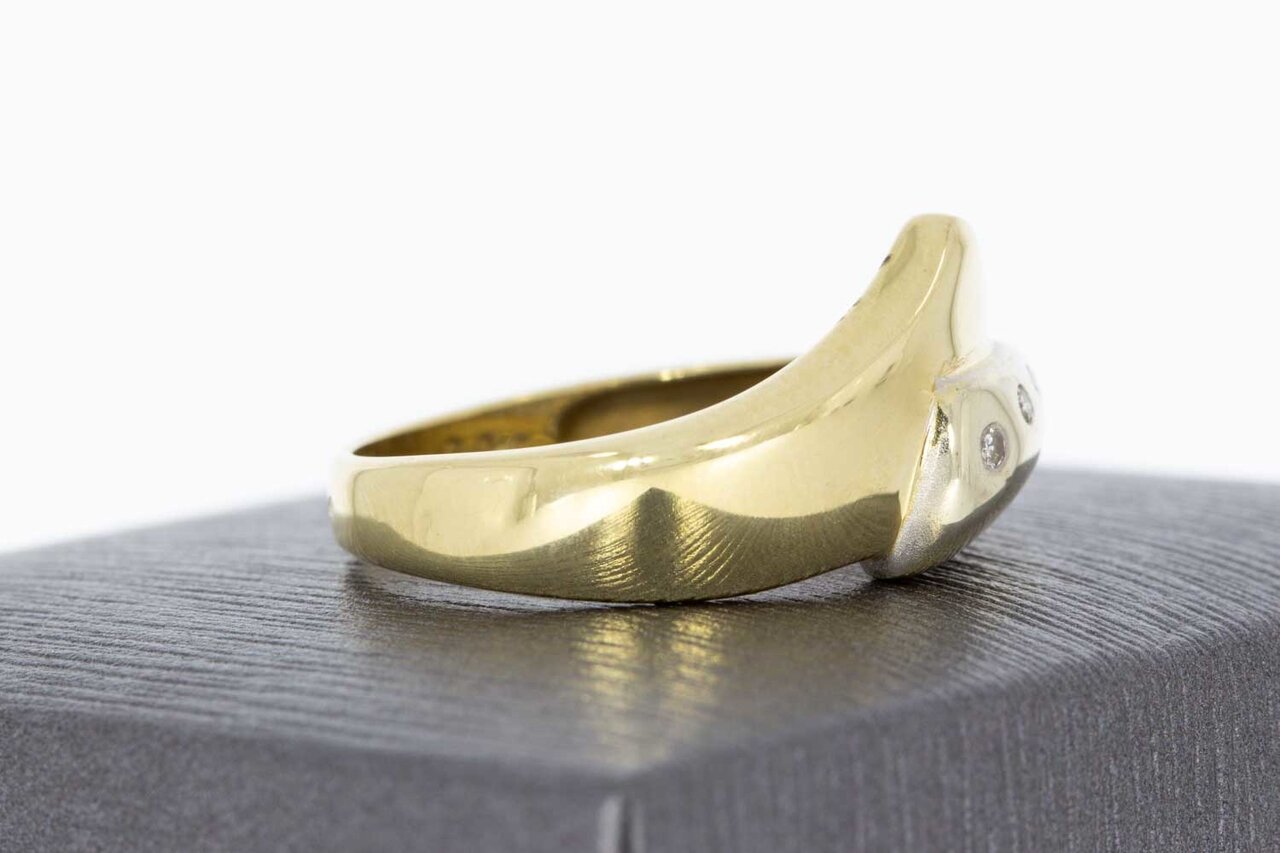 14 Karaat goud diamant damesring - 17,9 mm