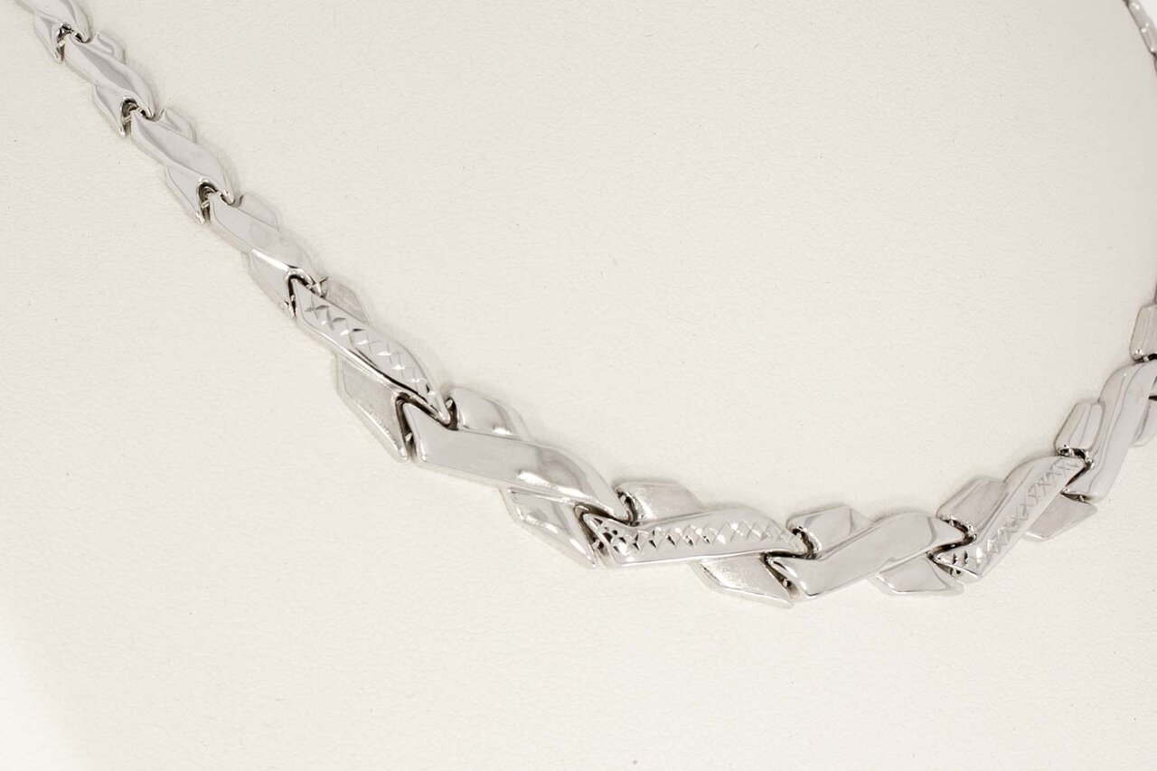14 Karaat witgouden dames Collier - 43 cm