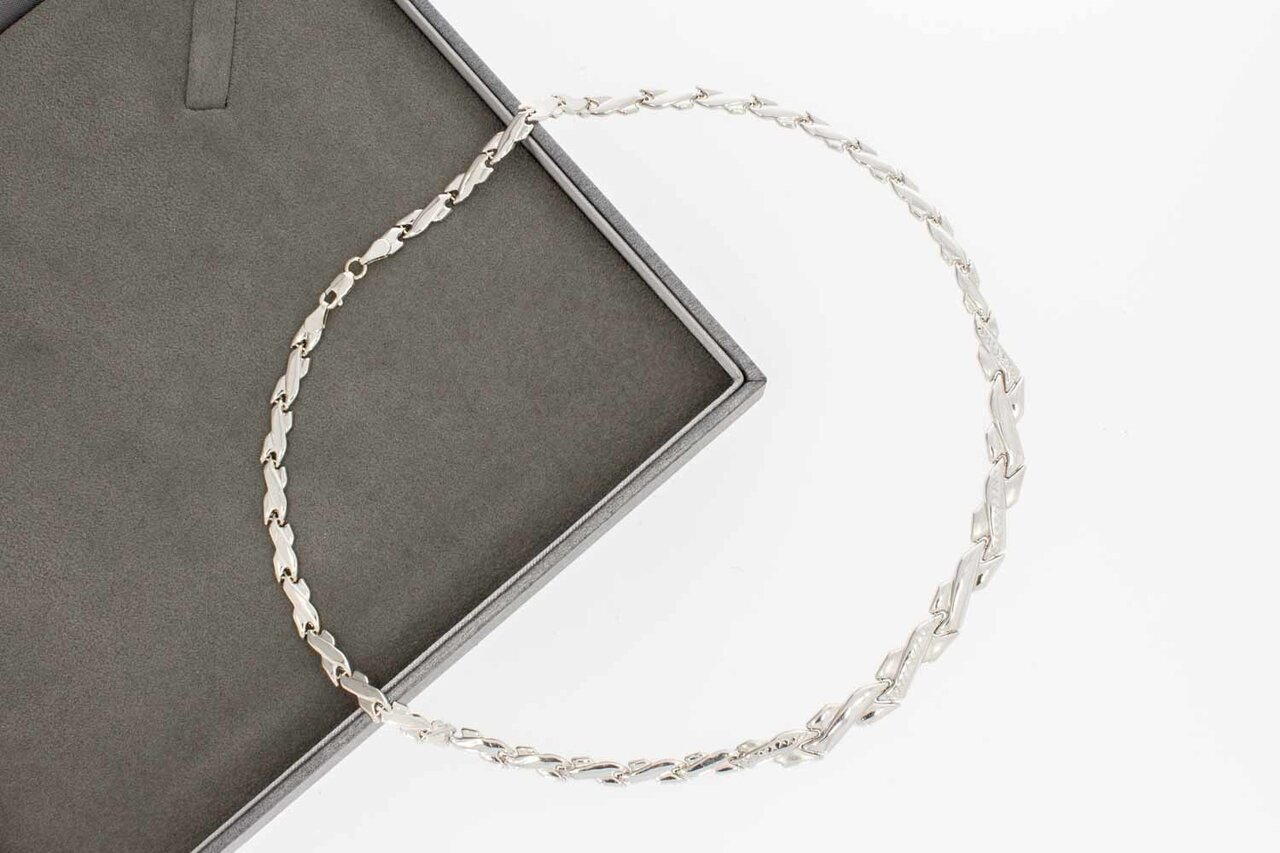 14 Karaat witgouden dames Collier - 43 cm