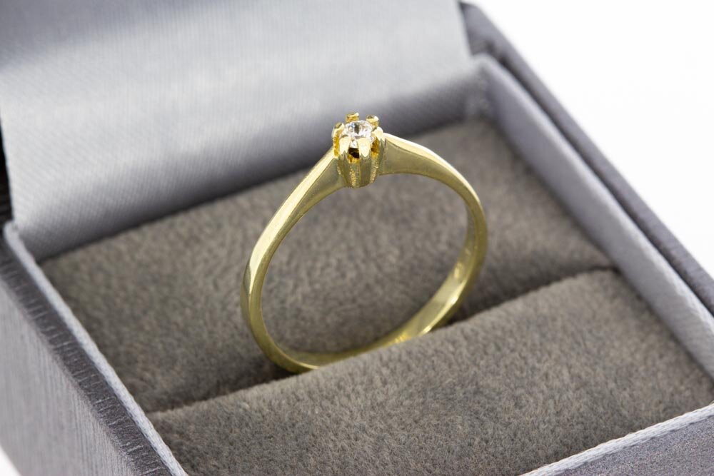 14 Karaat diamant ring dames - 17,2 mm