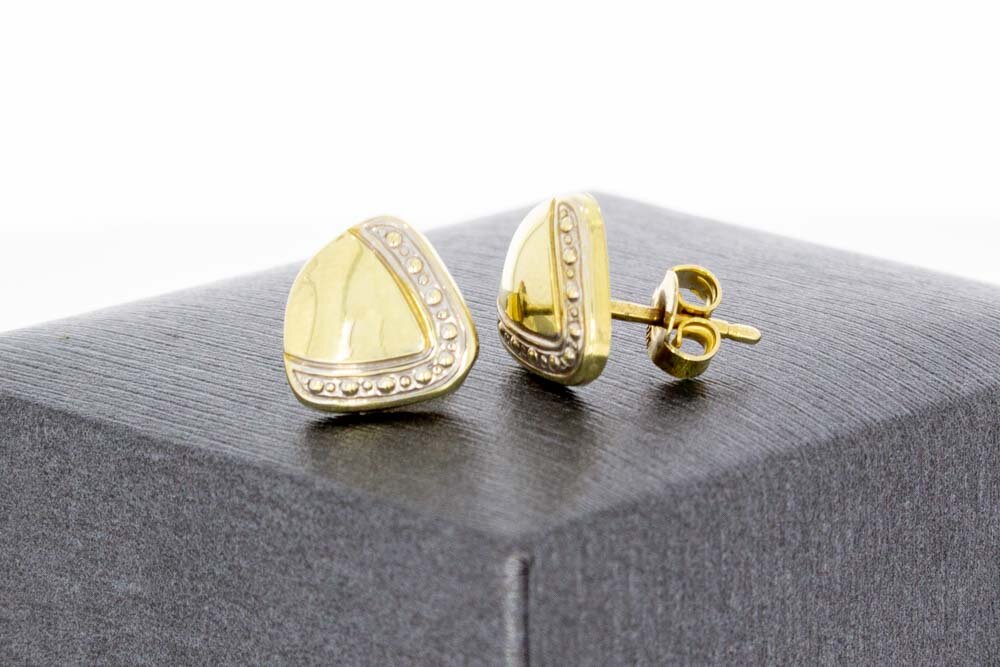 14 Karaat bicolor gouden Oorstekers dames