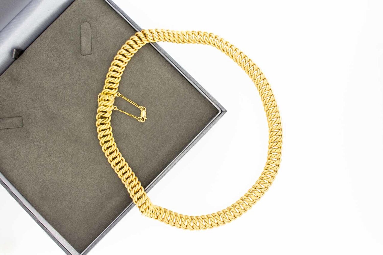 Gevlochten ketting 18 Karaat goud - 46 cm