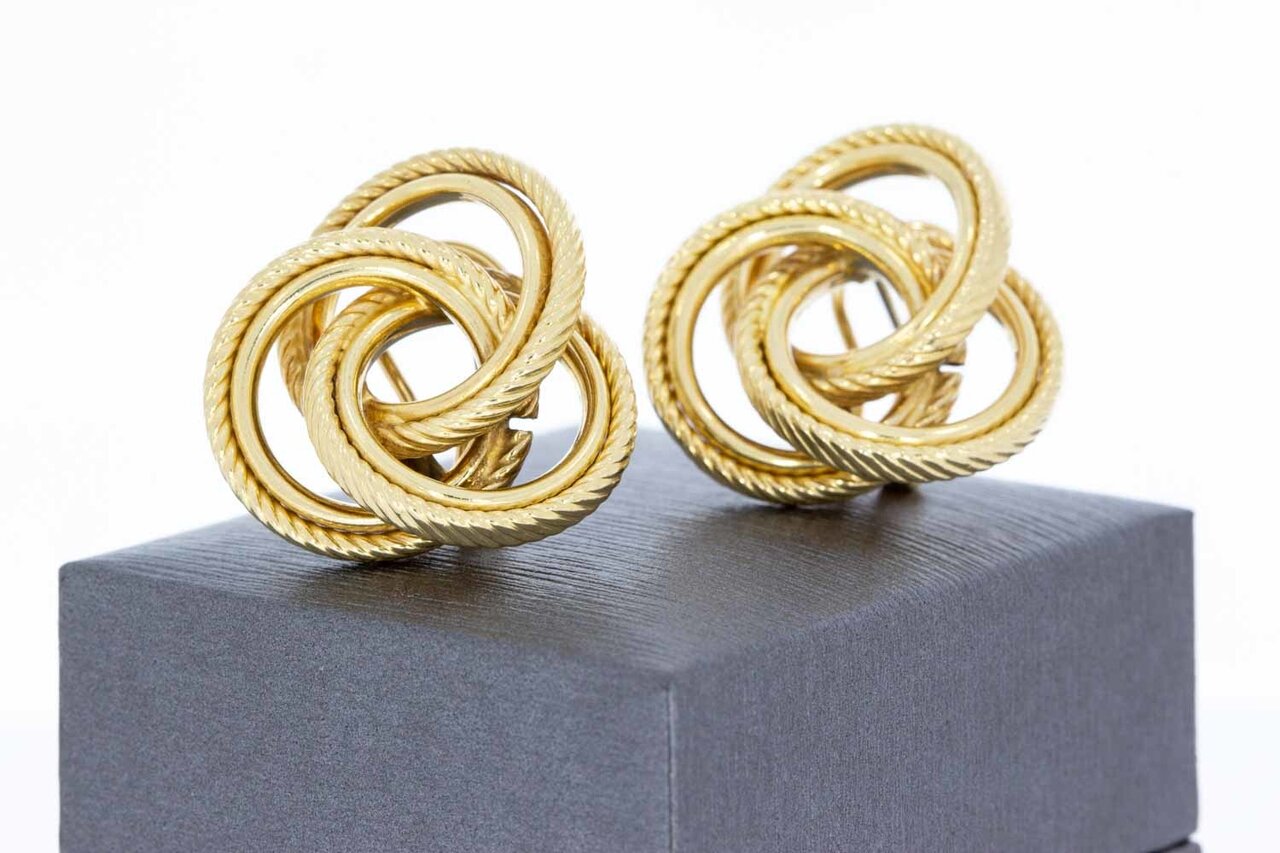 14 Karaat gouden clip Oorknoppen - 2,5 cm