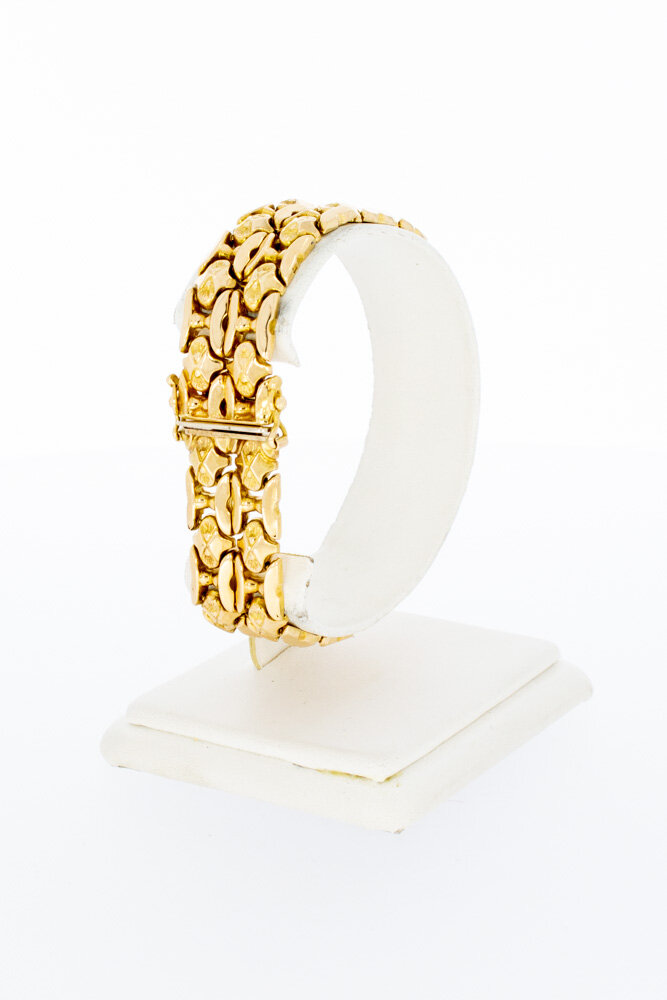 18 karaat rosé gouden brede armband - 18,8 cm